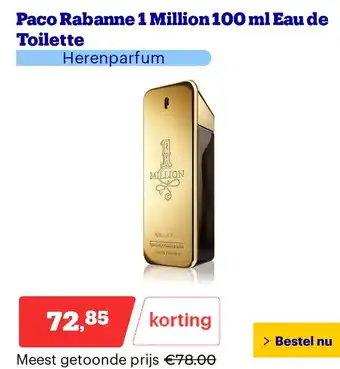 Bol.com Paco Rabanne 1 Million aanbieding