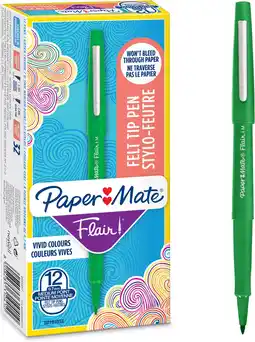 Amazon Paper Mate Flair-pen, Middelste punt (0,7 mm), 12 Stuks, Groen aanbieding