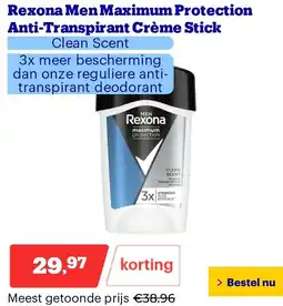 Bol.com Rexona Men Maximum Protection Anti-Transpirant Crème Stick aanbieding