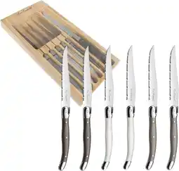 Amazon Lou Laguiole 2511MWWA00K35 Tradition Steakmessen set, lemmetstaal 13/0 aanbieding