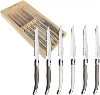 Amazon Lou Laguiole 2511MWWA00K35 Tradition Steakmessen set, lemmetstaal 13/0 aanbieding