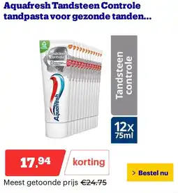 Bol.com Aquafresh Tandsteen Controle tandpasta voor gezonde tanden aanbieding