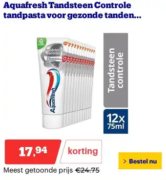 Bol.com Aquafresh Tandsteen Controle tandpasta voor gezonde tanden aanbieding