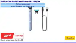 Bol.com Philips OneBlade First Shave QP1324/30 aanbieding