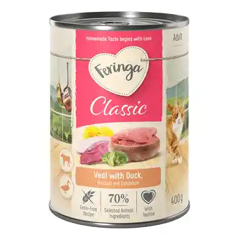 Zooplus 24x400g Feringa Classic Meat Menu Eend & Kalf Kattenvoer aanbieding