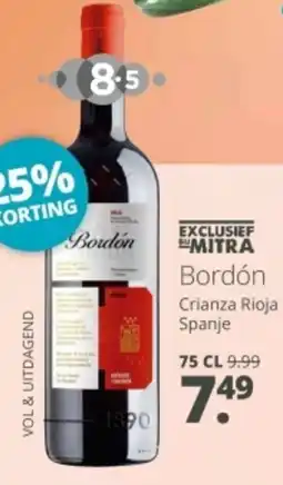 Mitra Bordón Crianza Rioja Spanje aanbieding