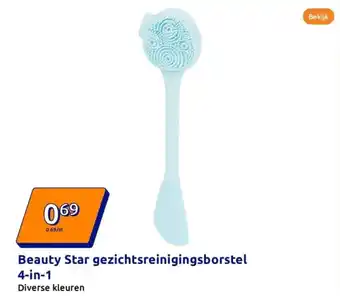 Action Beauty Star gezichtsreinigingsborstel 4-in-1 aanbieding