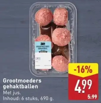 ALDI Grootmoeders gehaktballen aanbieding
