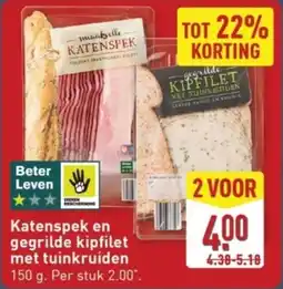 ALDI Katenspek en gegrilde kipfilet met tuinkruiden aanbieding