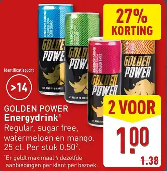 ALDI GOLDEN POWER Energydrink aanbieding