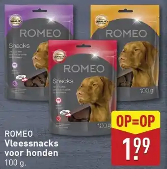 ALDI ROMEO Vleessnacks voor honden aanbieding