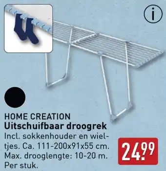 ALDI Home creation uitschuifbaar droogrek aanbieding