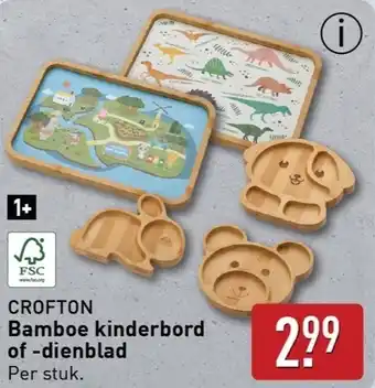 ALDI CROFTON Bamboe kinderbord of dienblad aanbieding