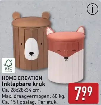 ALDI HOME CREATION Inklapbare kruk aanbieding