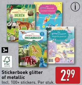 ALDI Stickerboek glitter of metallic aanbieding