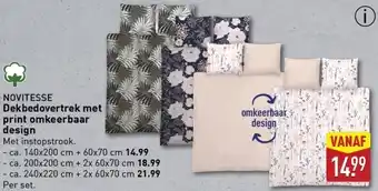 ALDI NOVITESSE Dekbedovertrek met print omkeerbaar design aanbieding