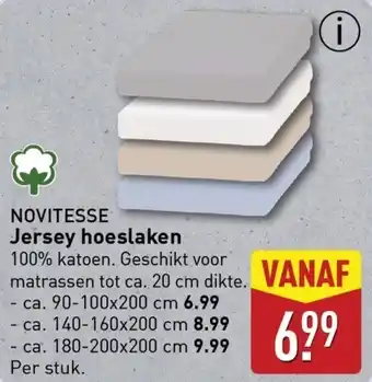 ALDI NOVITESSE Jersey hoeslaken aanbieding