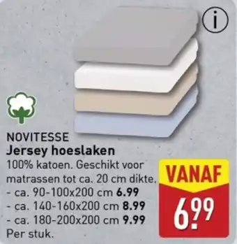 ALDI Novitesse jersey hoeslaken aanbieding