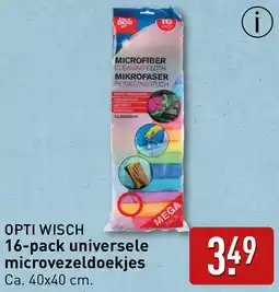 ALDI OPTI WISCH 16-pack universele microvezeldoekjes aanbieding