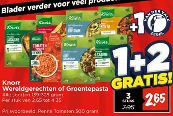 Vomar Voordeelmarkt Knorr Wereldgerechten of Groentepasta aanbieding