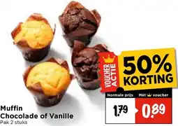 Vomar Voordeelmarkt Muffin Chocolade of Vanille aanbieding