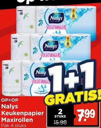 Vomar Voordeelmarkt Nalys Keukenpapier Maxirollen aanbieding