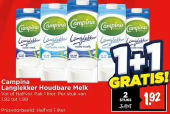 Vomar Voordeelmarkt Campina Langlekker Houdbare Melk aanbieding