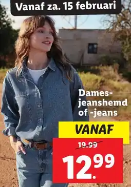 Lidl Dames jeanshemd of jeans aanbieding