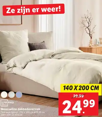 Lidl LIVARNO home Mousseline dekbedovertrek aanbieding