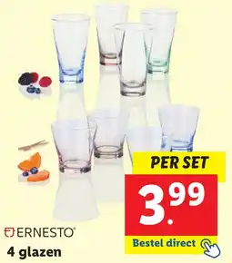 Lidl ERNESTO 4 glazen aanbieding