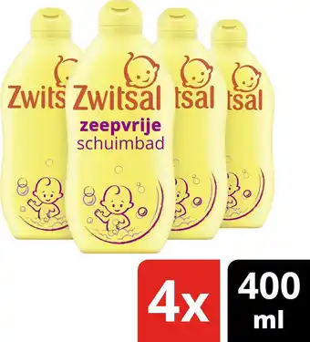 Bol.com Zwitsal Baby Zeepvrij Badschuim - 4 x 400 ml - Voordeelverpakking aanbieding