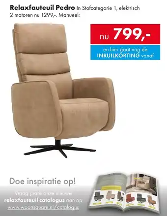 Woonsquare Relaxfauteuil Pedro aanbieding