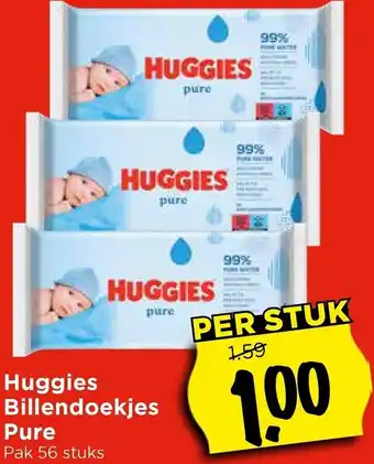 Vomar Voordeelmarkt Huggies Billendoekjes Pure aanbieding