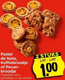 Vomar Voordeelmarkt Pastel de Nata, Koffiebroodje of Pecanbroodje aanbieding