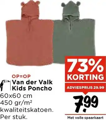 Vomar Voordeelmarkt Van der Valk Kids Poncho aanbieding