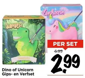 Vomar Voordeelmarkt Dino of Unicorn Gips en Verfset aanbieding