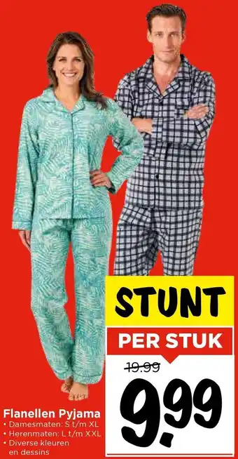 Vomar Voordeelmarkt Flanellen Pyjama aanbieding