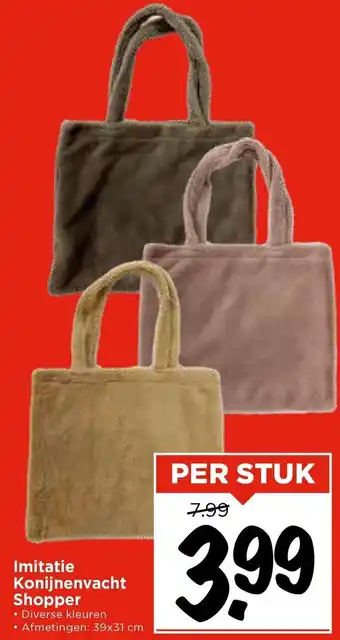 Vomar Voordeelmarkt Imitatie Konijnenvacht Shopper aanbieding