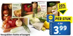 Lidl Verspakket risotto of lasagne aanbieding