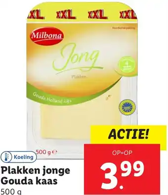 Lidl Plakken jonge Gouda kaas aanbieding