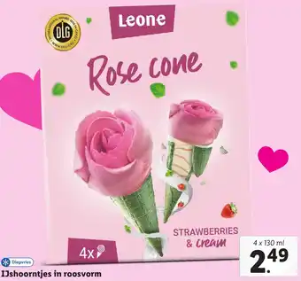 Lidl IJshoorntjes in roosvorm aanbieding