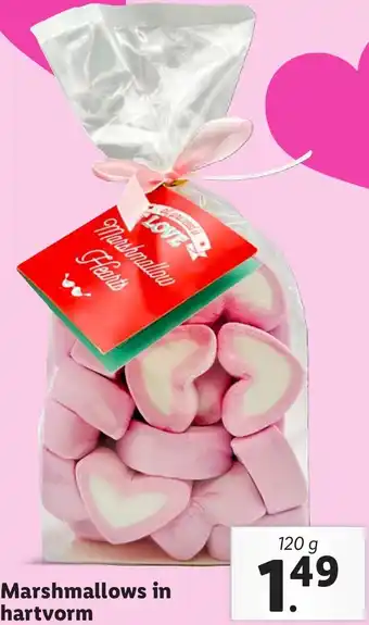 Lidl Marshmallows in hartvorm aanbieding