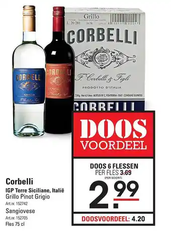 Sligro Corbelli 75 cl aanbieding