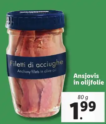 Lidl Ansjovis in olijfolie aanbieding