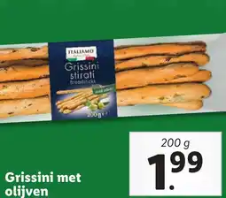 Lidl Grissini met olijven aanbieding