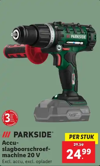 Lidl PARKSIDE Accu- slagboorschroefmachine 20V aanbieding