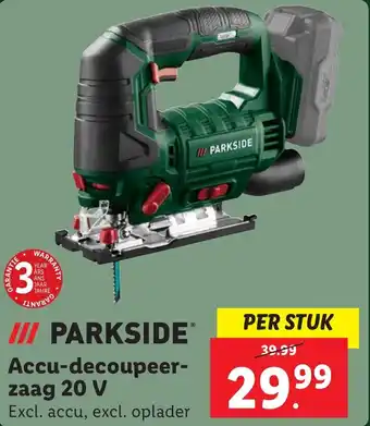 Lidl PARKSIDE Accu-decoupeerzaag 20V aanbieding