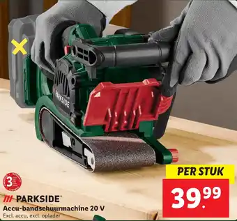 Lidl PARKSIDE Accu-bandschuurmachine 20 V aanbieding