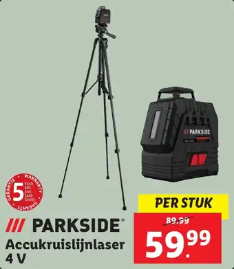 Lidl PARKSIDE Accukruislijnlaser 4 V aanbieding