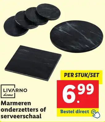 Lidl LIVARNO home Marmeren onderzetters of serveerschaal aanbieding